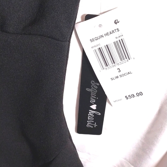 Sequin Hearts Slim Social Little Black Dress, Size 3 - Picture 2 of 4